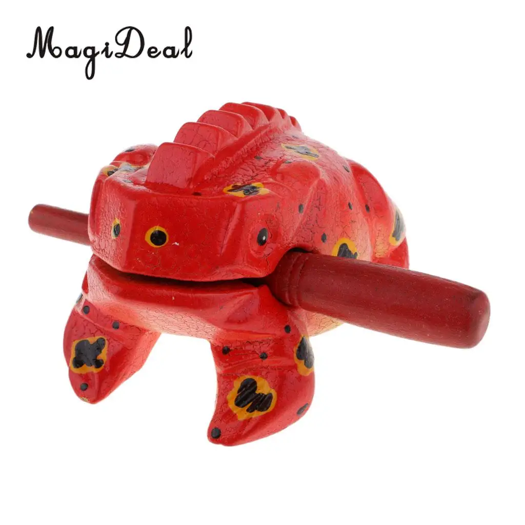 Thailand Hand Carved Wood Frog Guiro Rasp Croaking Sound Toy Musical Instruments Tone Block Feng Shui Figurines Lucky Crafts