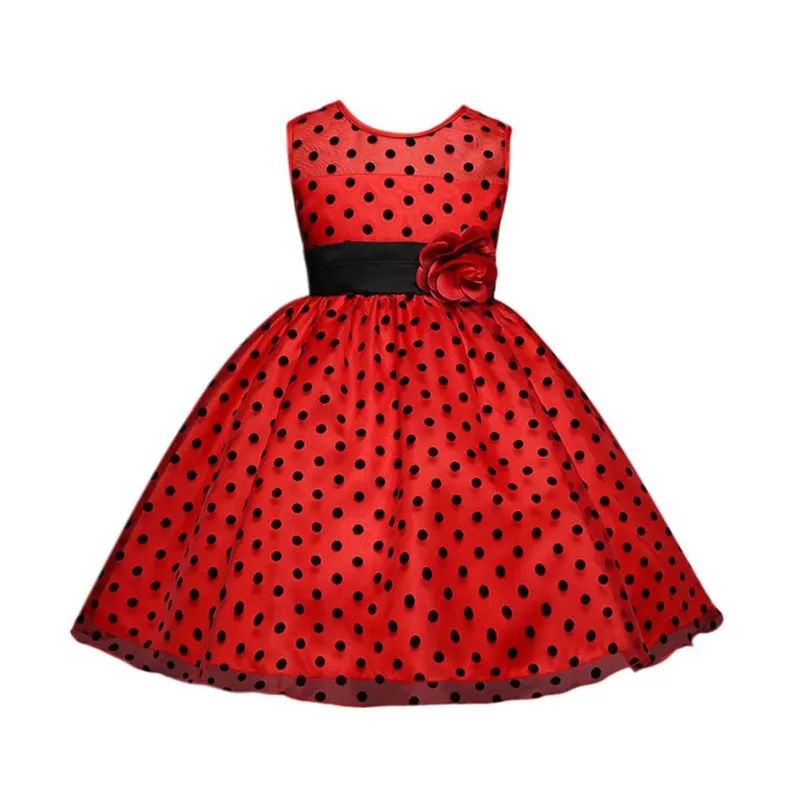 

ARLONEET Cute Girl Dresses Baby Girls Dot Print Princess Bridesmaid Pageant Party Wedding Dress 4 to 8 Years Drop Shipping 30S61