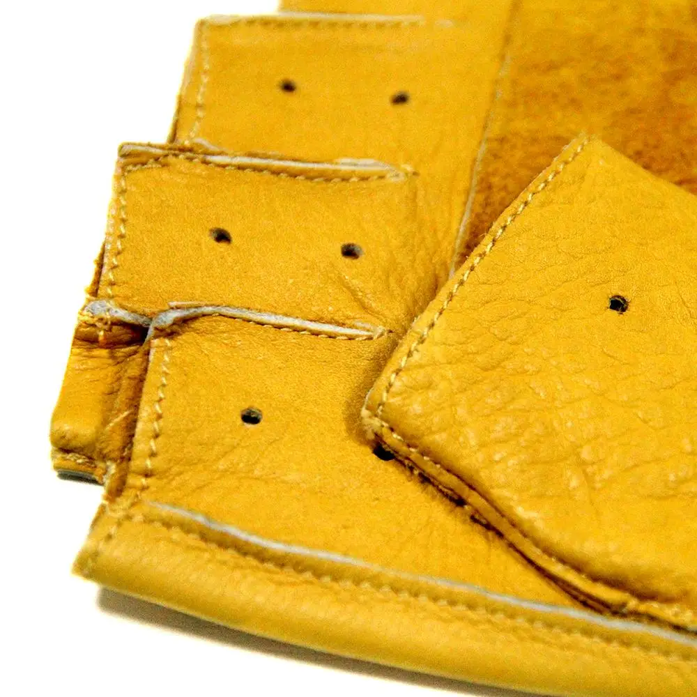 New Genuine Cowhide Leather Motorcycle Gloves Men Brown Retro Half Finger Gloves Vintage Motorbike Riding Biker Moto Gloves