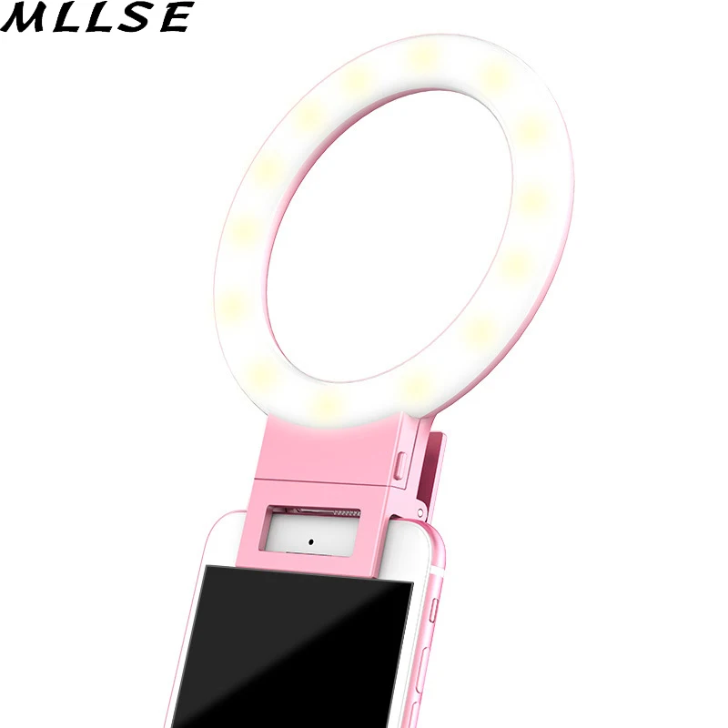 MLLSE USB зарядка светодиодный Selfie кольцо свет для iPhone X 8 Xs телефон дополнительная