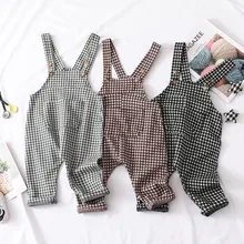 75-95 см Новинка весенняя одежда для мальчиков модные хлопковые клетчатые Комбинезон 1 шт Детские штаны 1 шт. для маленьких девочек Комбинезон для мальчика комбинезон штаны для детей