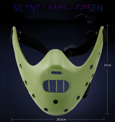 Страшные маски Ганнибала Лектера из смолы «тишина ягненка» на Хэллоуин; страшные маскарадные маски для косплея; Вечерние Маски для взрослых - Цвет: Зеленый