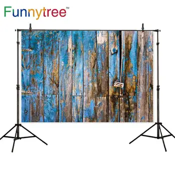 

Funnytree background photographic blue vintage Weathered wooden wall texture fond studio photo backdrops photocall wallpaper