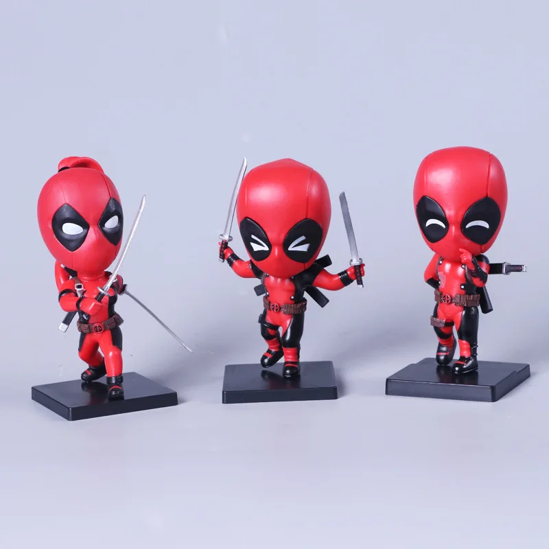 Горячая 3 шт./компл. 12 см фигурка Дэдпул Bobble Head 1/10 Масштаб Окрашенные паук Человек