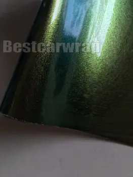 

Gloss metallic Brown shift with gold flow Vinyl Car Wrap film with air bubble Free Flip flop Covering foil 1.52x20m