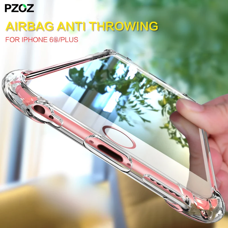 

PZOZ For aplle iPhone 6 s 360 case be screen protector Cover Silicone Shell 2017 transparent Full Cover case for iPhone 6s Plus