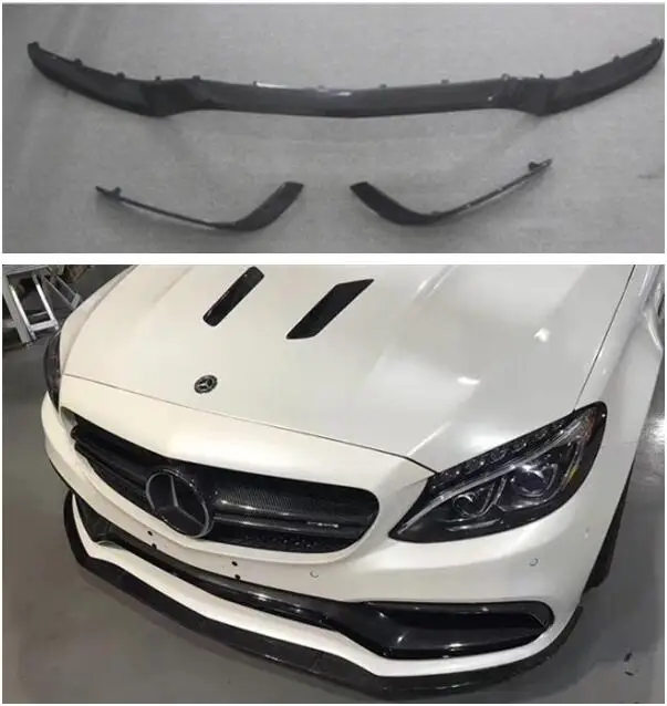 

Carbon Fiber Front Lip Splitters Bumper Aprons Cup Flaps Spoiler For Benz W205 C63 original AMG C180 C200 C260 2015-2018