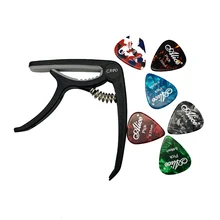 1 capo e 6 picaretas de guitarra alice para guitarra elétrica acústica mediador acessórios
