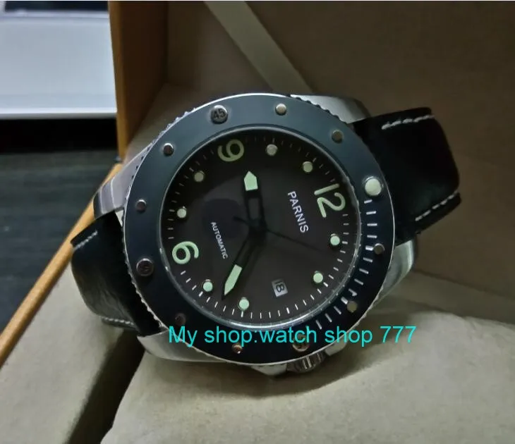 43m PARNIS 21 jewels автоматические самоуправляемые мужские часы с сапфировым стеклом