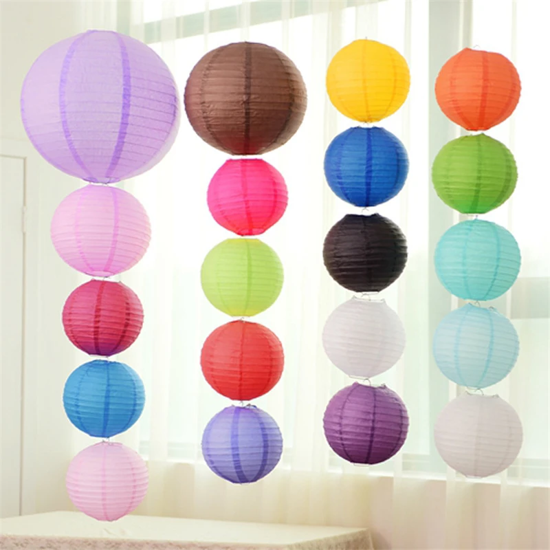 10pc/lot 6 16''15 25 30 35 40cm Tissue Rice Paper Chinese Lantern Can