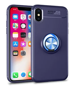 

Stand case Silicone with Ring for Apple IPhone X/XS Blue