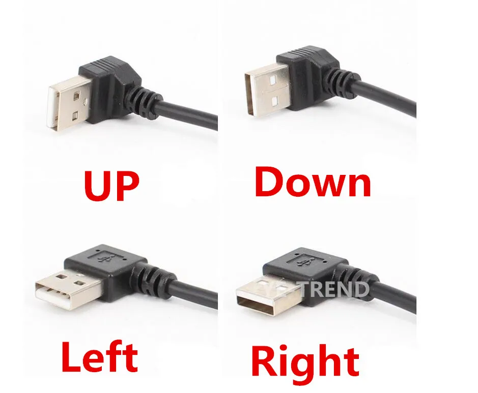 

100pcs/ot 90 Degree Right angle USB 2.0 Data Charging Cable A Male to A Female Cable USB3.0 Cable Adapter For PC Upper Down