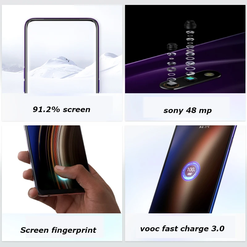  Realme x 4G LTE 4GB 64GB Snapdragon 710 Octa Core 6.53 inch Screen 3765 mAh Dual Rear Camera Cell P - 33022142512