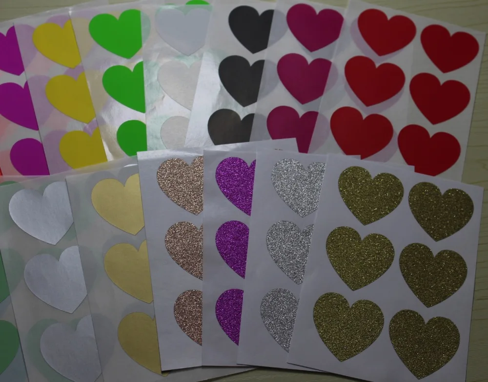 20 colors heart sticker5