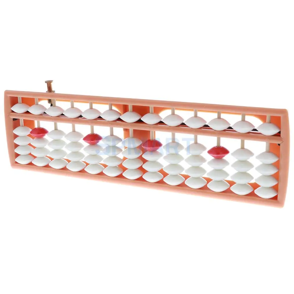 13 Rods White Beads Soroban Abacus Arithmetic Number Counting Educational Toy