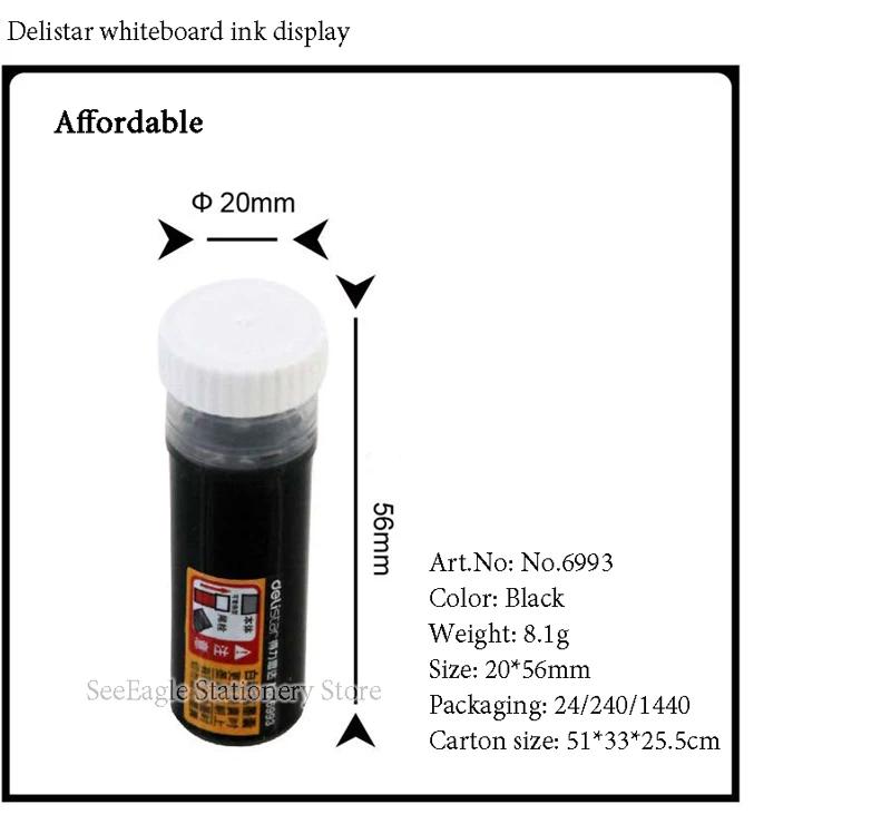 Deli 800 м длина письма 5 шт. черный большой емкости канцелярская доска маркер чернила для ручек заправки