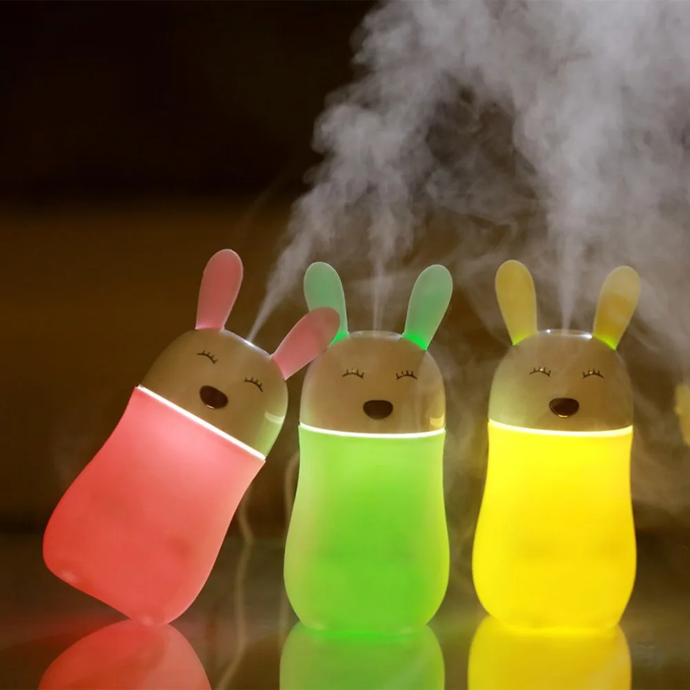 

Mini Rabbit Air Humidifier Air Purifier Aroma Diffuser USB Charging Mist Maker Essential Oil Diffuser For Car Home