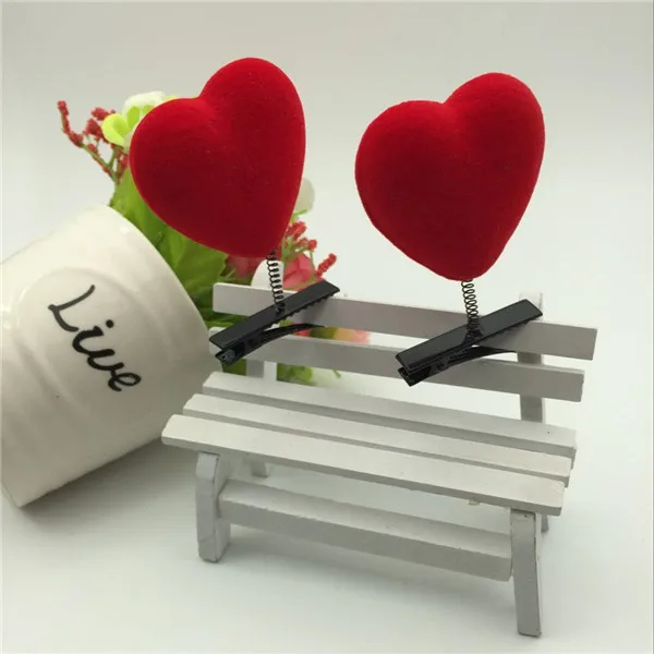 Cute Red Heart Hair Clip Fun Make up Decoration - 3
