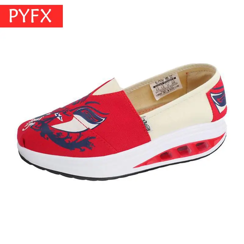 

Ethnic style Women's Rocking shoes new styles summer 18 styles women's canvas hand-painted patchwork shock-absorbing loafers