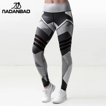 NADANBAO полосатые леггинсы с геометрическим дизайном женские леггинсы с цифровой печатью размера плюс леггинсы с высокой талией для тренировок Стрейчевые штаны для фитнеса