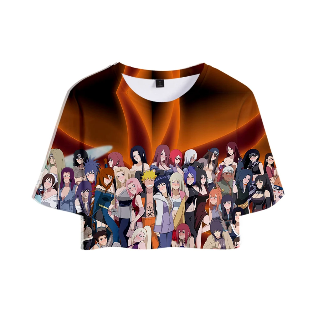 

Naruto 3D Printed Women Crop Top Fashion Short Sleeve Short Sleeve T-shirts 2019 Arrival Summer Wear New Cool