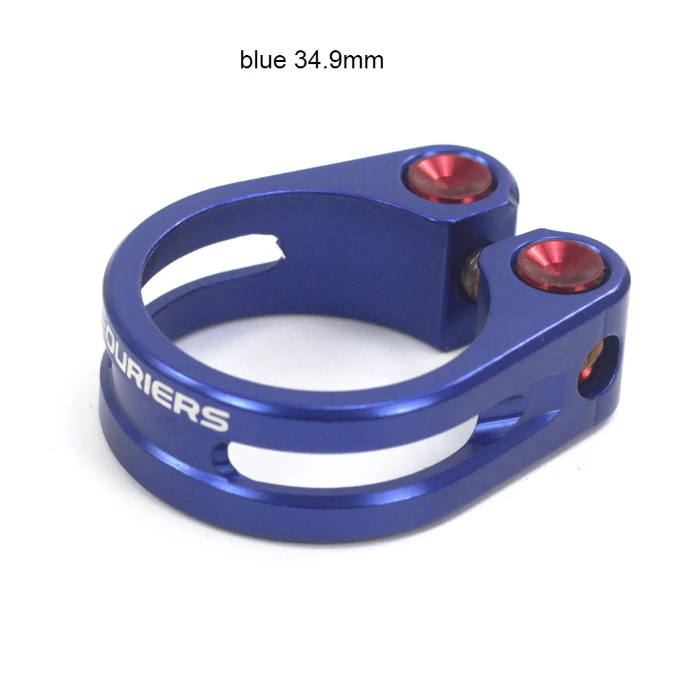 Fouriers Алюминиевый зажим для подседельного штыря 31,8 мм 34,9 мм MTB дорожный велосипедный воротник фиксированные болты винт запчасти для велосипеда - Цвет: blue 34.9mm