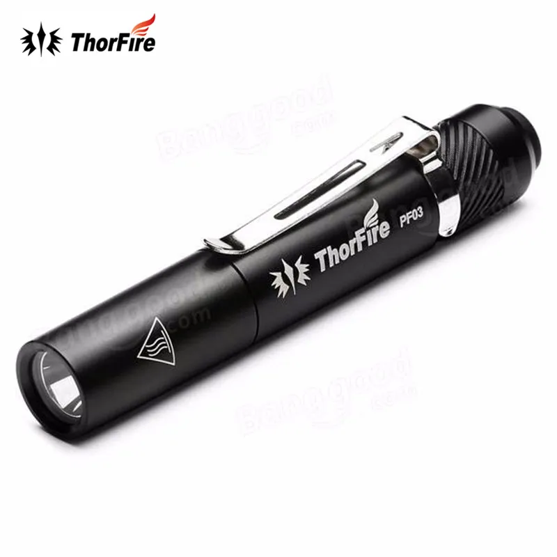 

ThorFire PF03 110LM 3 modes LED Pen Flashlight Super Bright Mini LED Pen Light for Pocket light Torch with clip By AAA Battery