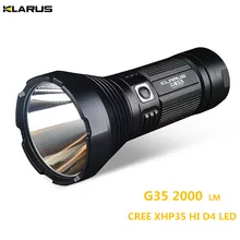Супер факел KLARUS G35 XHP35 HI D4 LED 2000LM дальность луча до 1000 метров поиск свет охота