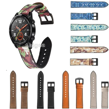 

Fashion Genuine Leather Silicone Watch Band Strap for Huawei Watch GT Replacement Wrist strap band 22mm Leather Bracelet Unisex