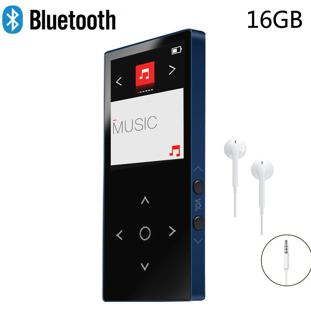 MP3 музыкальный плеер с Bluetooth 4,1 MP3 с сенсорным экраном 1,8 дюймов дисплей истинного цвета поддержка fm-радио Бесплатные подарочные наушники сплиттер