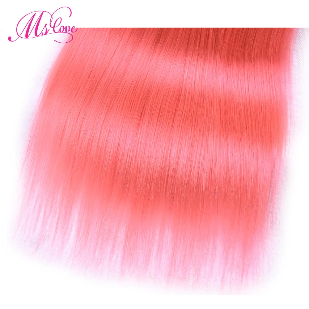 Ms Love Pre Colored Tb/Rose Glod Ombre Hair Bundles With Closure Remy Brazilian Human Hair Straight Bundles With Lace Closure Ms Love Pre Colored Tb/Rose Glod Ombre Hair Bundles With Closure Remy Brazilian Human Hair Straight Bundles With Lace Closure