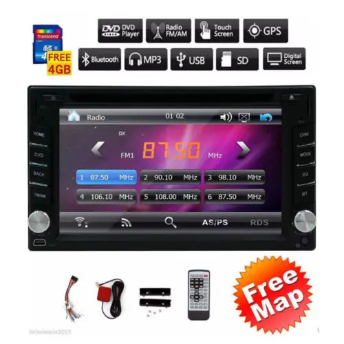 

Eincar Double din in dash 6.2'' 2 Din car dvd player with GPS Navigation 8GB MAP Car radio Bluetooth Wince 6.0 car audio stereo
