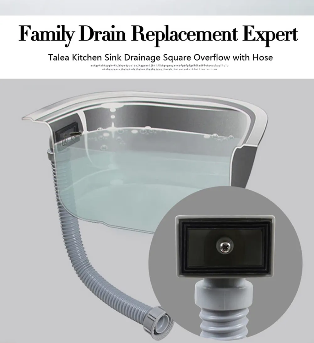 cozinha, mangueira retangular para drenagem e transbordamento