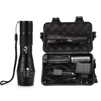 

EKAIOU XM-L T6 led Zoom Flashlight Torch G700 Tactical Led High Power Flashlights AAA or 18650 battery kit