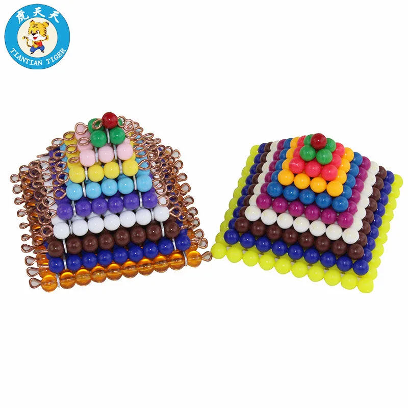 

Baby Kids Montessori Children Mathematics Learning Preschool Training Toys Colored Bead Squares 1-10