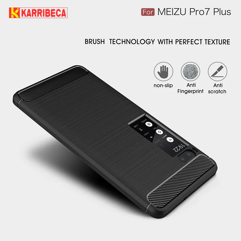 carbon fiber silicone case meizu pro 7 plus (2)