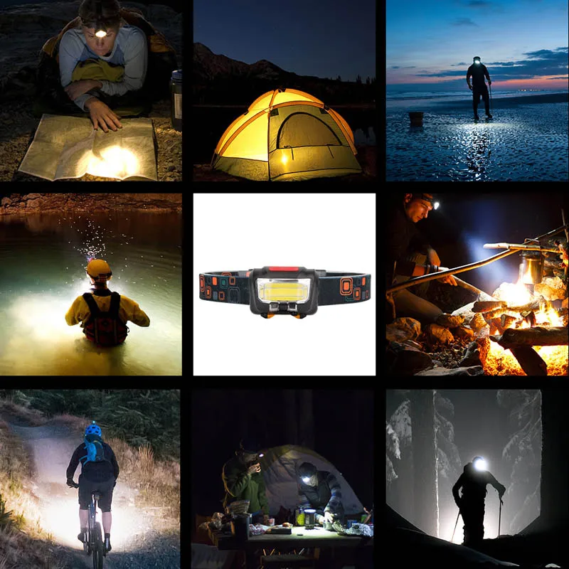 Mini IR Sensor Headlight Induction USB Rechargeable Headlamp LED Head Torch Built-in 2000mAh Battery JA55