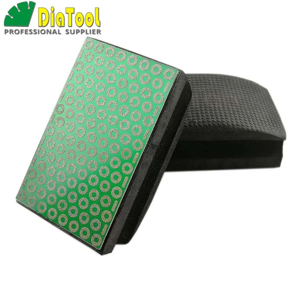 DIATOOL 2pcs Electroplated Diamond Hand Pad 90X55MM Grit #100 Foam Backed Polishing | Инструменты