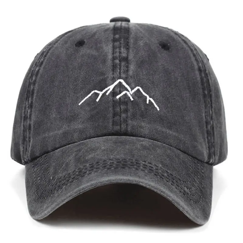 

2019 new Mountain range embroidery Mens Womens Baseball Caps Adjustable Snapback Caps Washed dad Hats Bone Garros