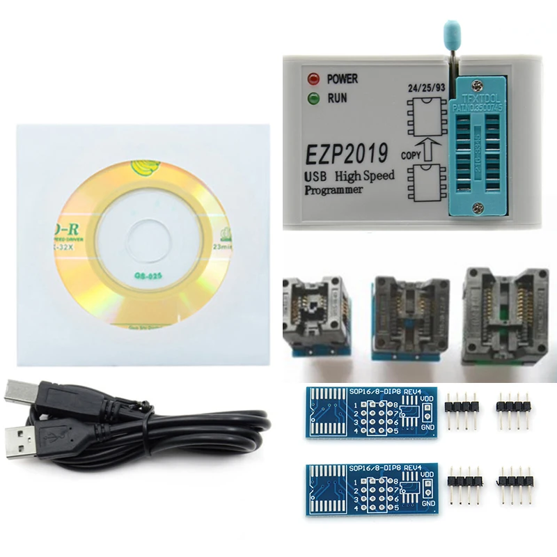 

1pcs Programmer+3pcs Test Stands USB High Speed Automatic Identification Ezp2019 For Large-capacity Burning