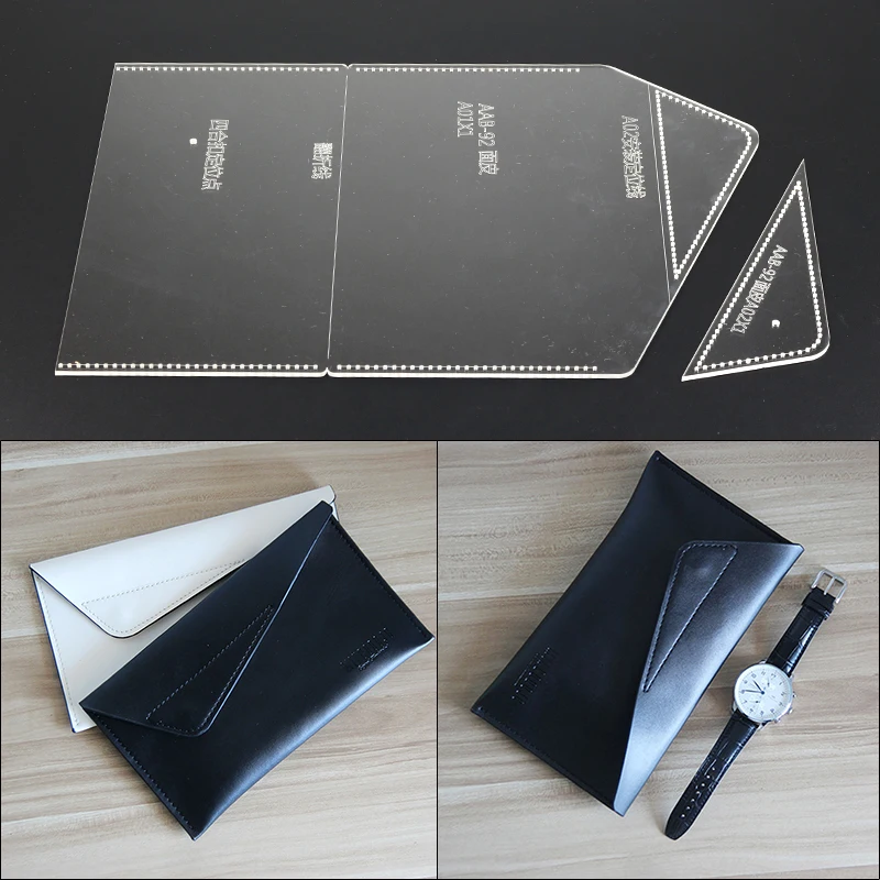 

1set DIY Acrylic Clear Card Bag Purse Long Wallet Stencil Template DIY Leather Craft 24*13*1cm