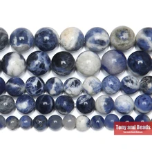 Perles Sodalite bleues pour la fabrication de bijoux, cordon de 15 pouces, taille au choix 4 6 8 10 12mm