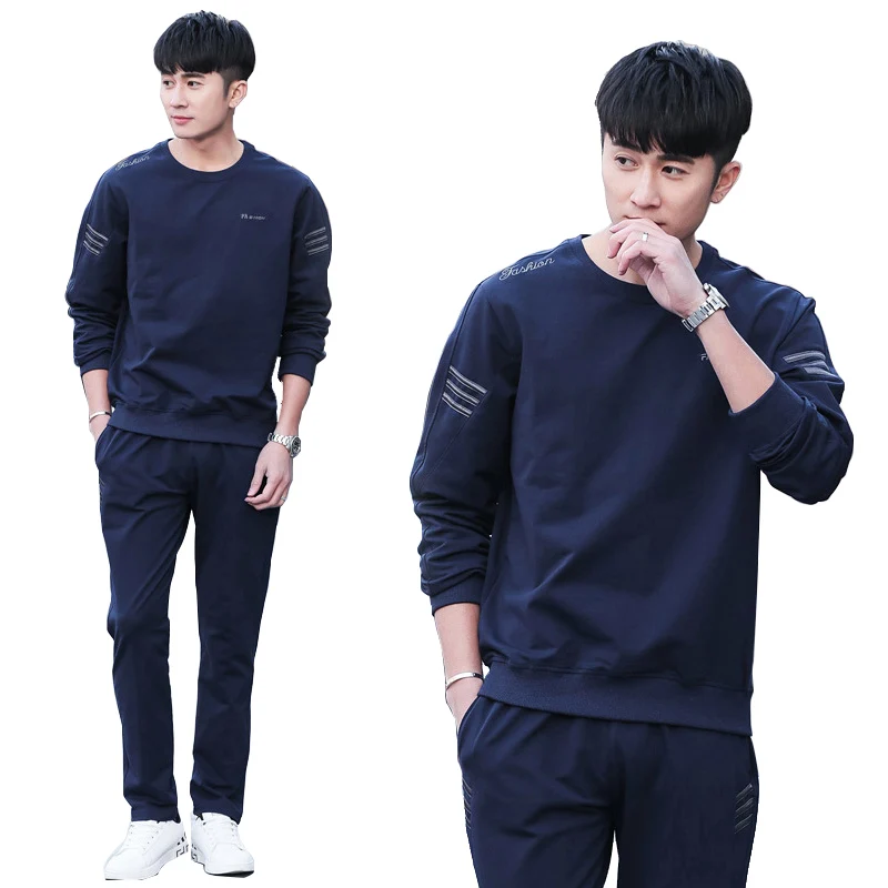 

2019 Spring Men's Sportswear Running Set Sports Set Jogging Suits Clothes Tracksuit Sweatshirt+Pants Gym Traning Fitness Set