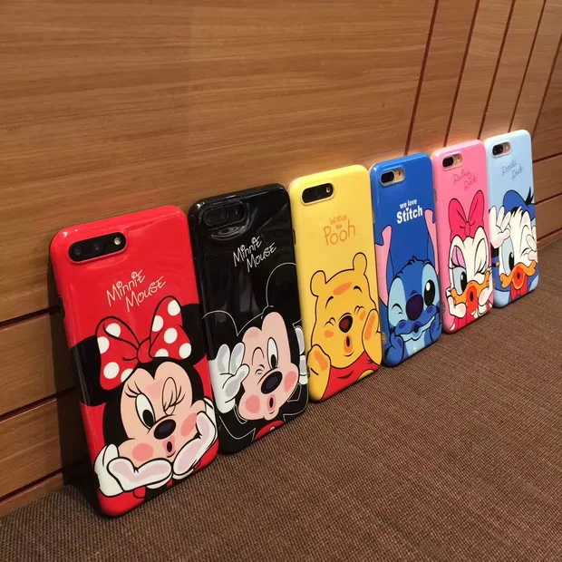 IMD cute cartoon mickey minnie poor bear daisy sitich soft gel luxury silicone case for iphone 7 X 6S 8 plus 7PLUS cover |