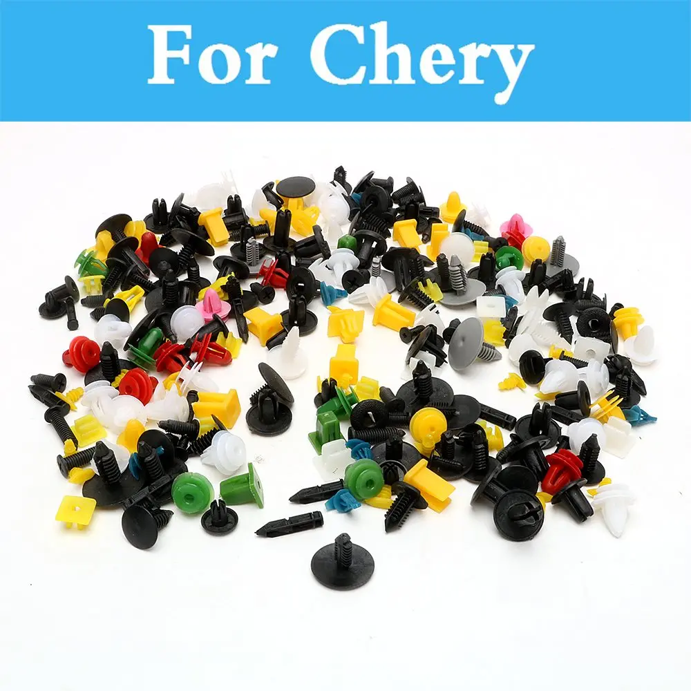 

200pcs Mixed Car Fastener Car Bumper Clips Rivet Door Panel Fender Liner For Chery Sweet Tiggo Tiggo 5 Very M11 Oriental Son Qq6