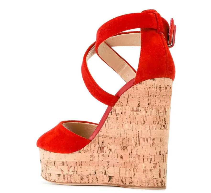

Women Wedge Sandals Peep Toe Supper High Platforms Dress Heels Ladies Summer High Heel Shoes Big Size 44 45 46