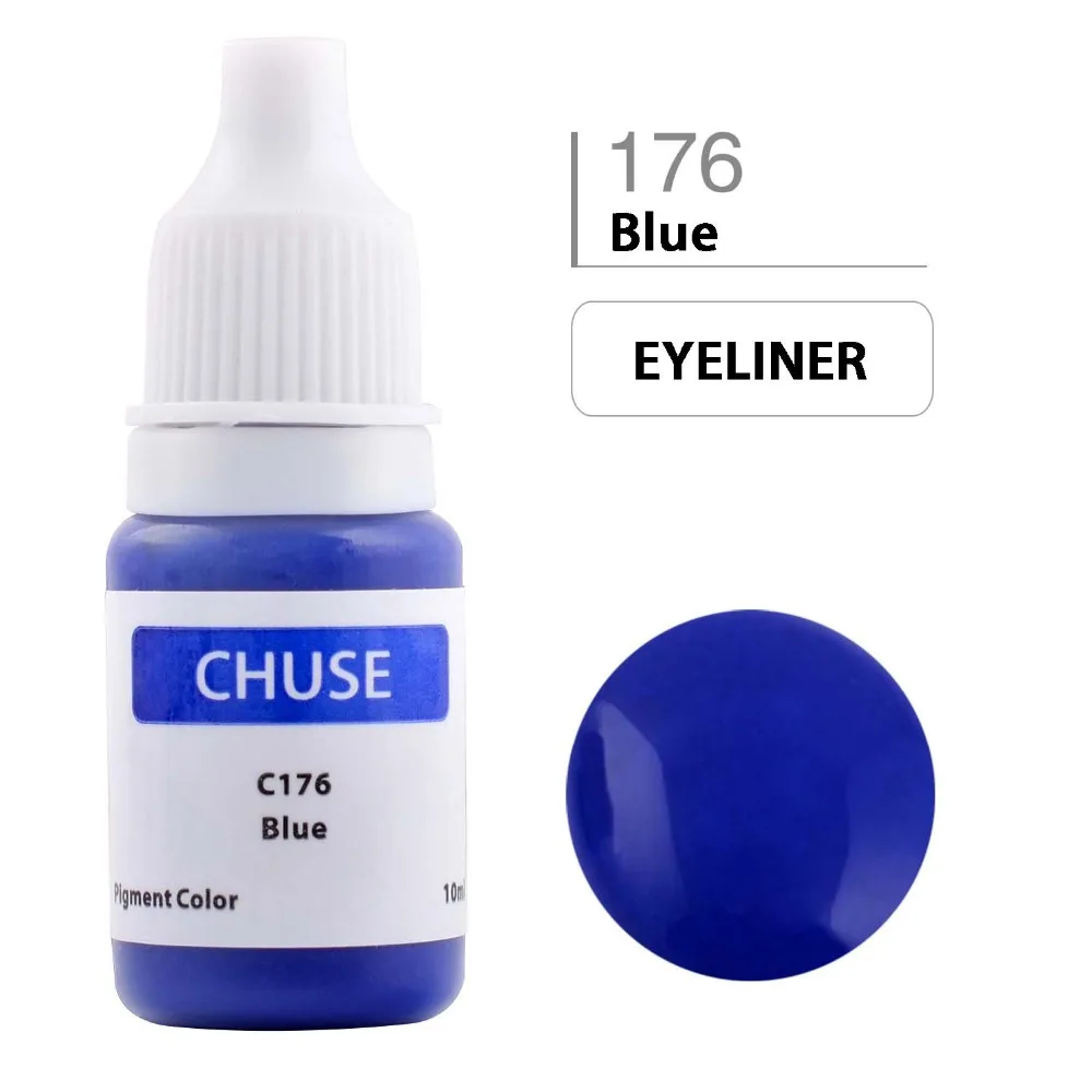

CHUSE Permanent Makeup Ink Eyeliner Tattoo Ink Set Eyebrow Microblading Pigment Professional Micro Encre A Levre 10ML Blue C176