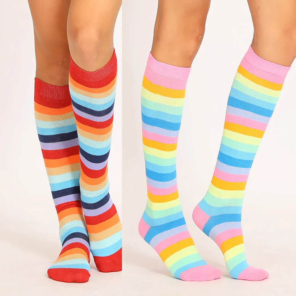 Sexy Fashion Striped Knee Socks Women Warm Long Stocking Cotton Thigh For Ladies High Over The Knee Stockings 2018