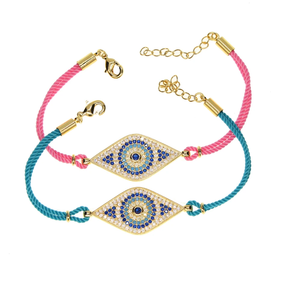 Best Selling Thin Thread Evil Eye Charms Bracelet String Rope Braided
