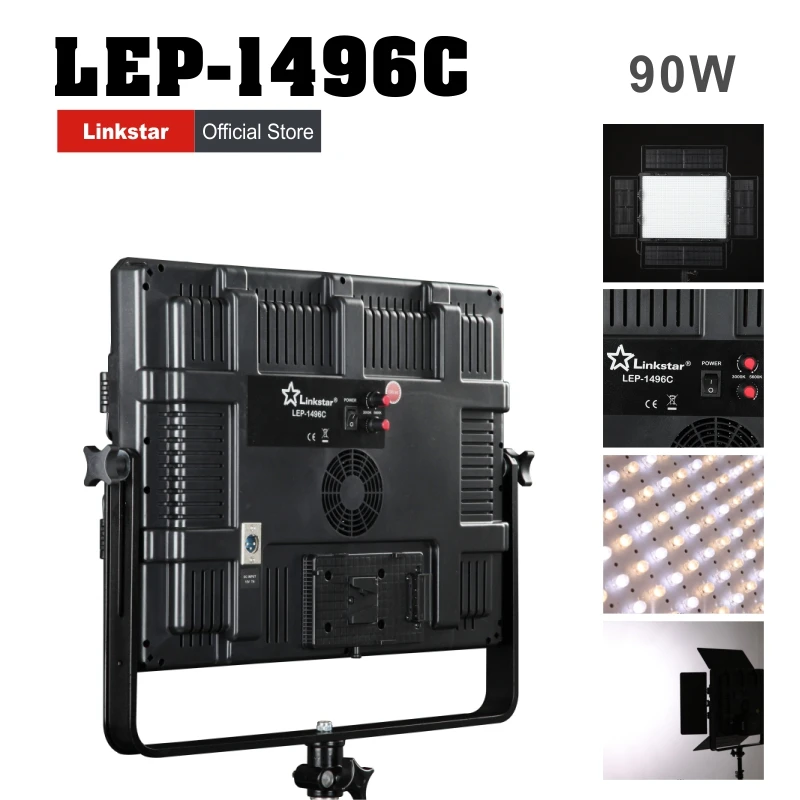 

Linkstar 90W LED Lamp Lighting Panel CRI95 Camera Photo LED Video Light Color Stepless Adjustable 1496pcs LEDs